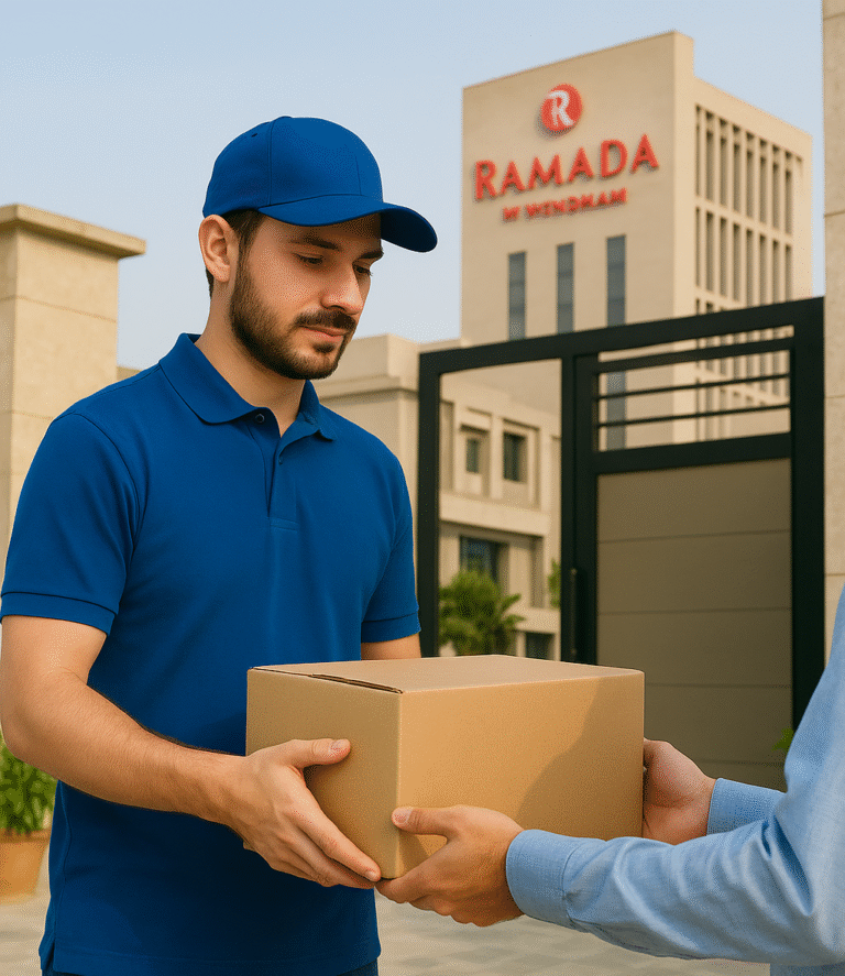 Parcel Delivered From Ramada Hotel to Buch Villas
